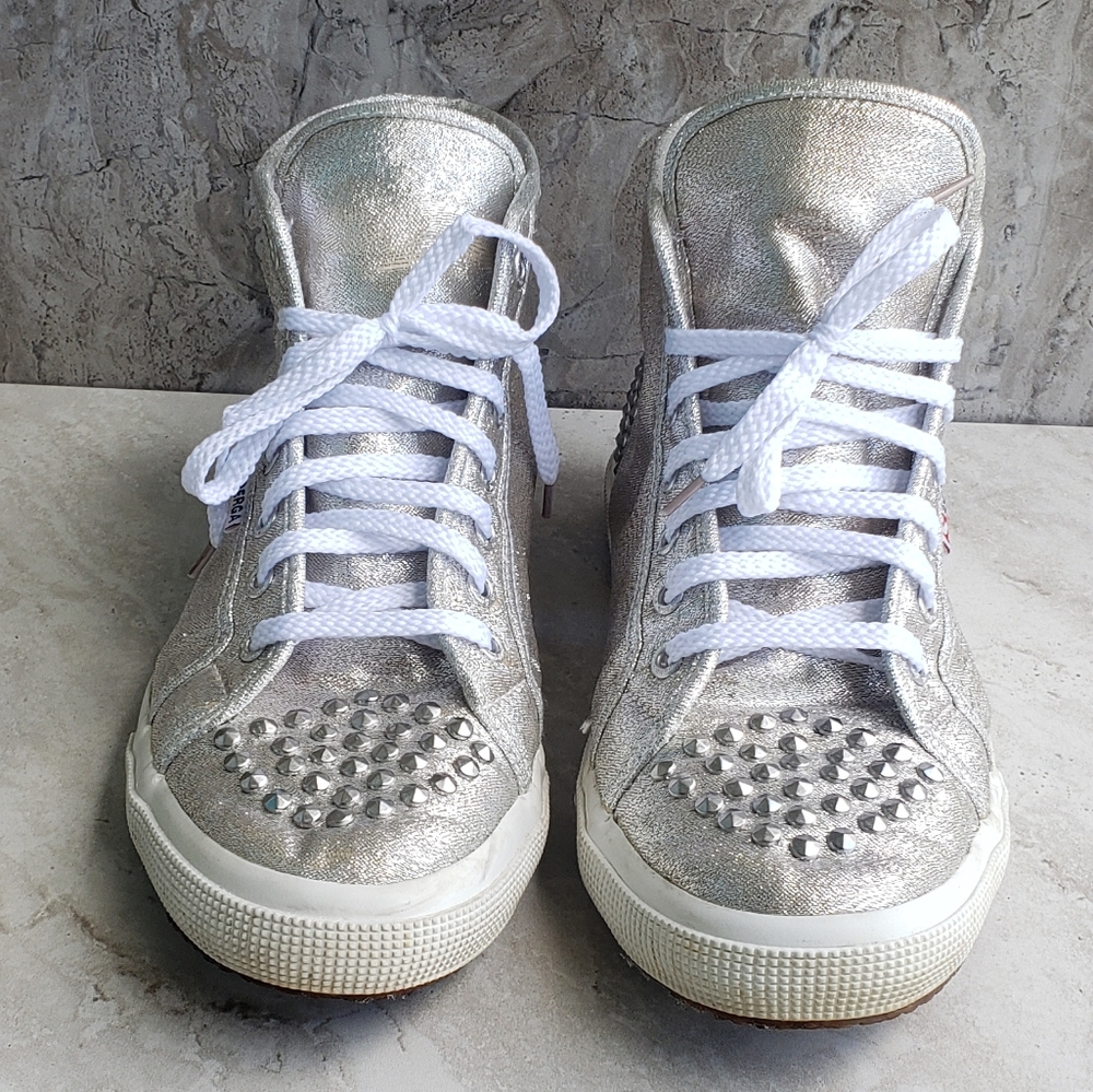 Superga Silver Glitter Stud High-Top Sneaker
EU 41 - Picture 3 of 16